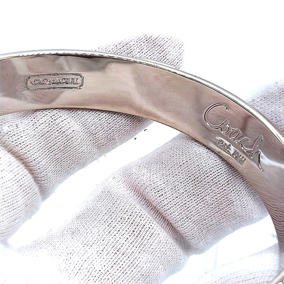 COACH Bangle Bracelet-Vintage Silver C Signature-Authentic - Picture 7 of 8